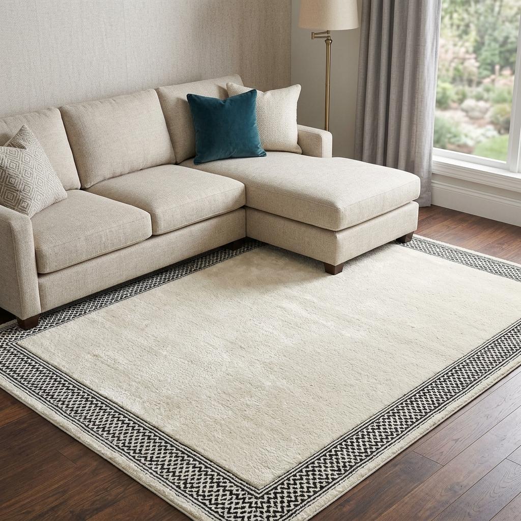 10' X 14' Ivory And Beige Geometric Shag Washable Area Rug With UV Protection - HomeRoots - Flyclothing LLC