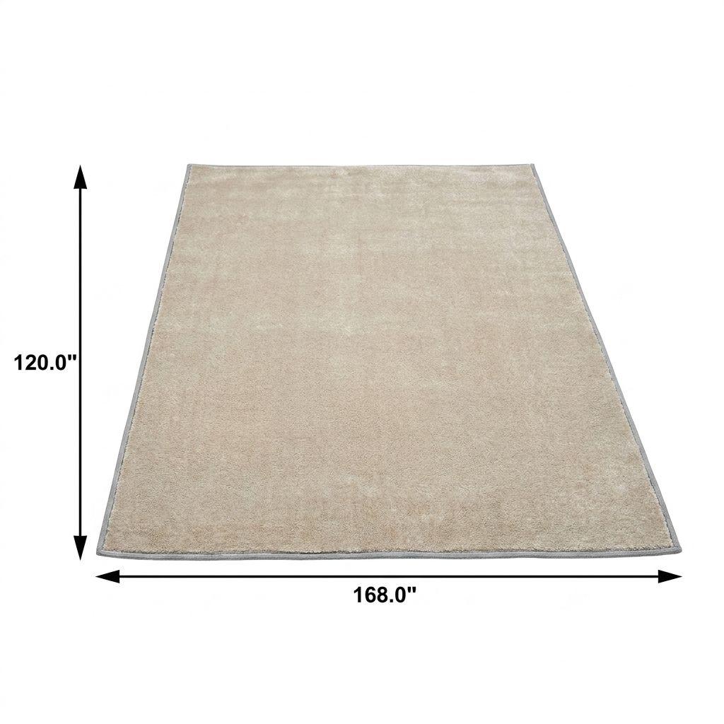 10' X 14' Ivory And Beige Geometric Shag Washable Area Rug With UV Protection - HomeRoots - Flyclothing LLC