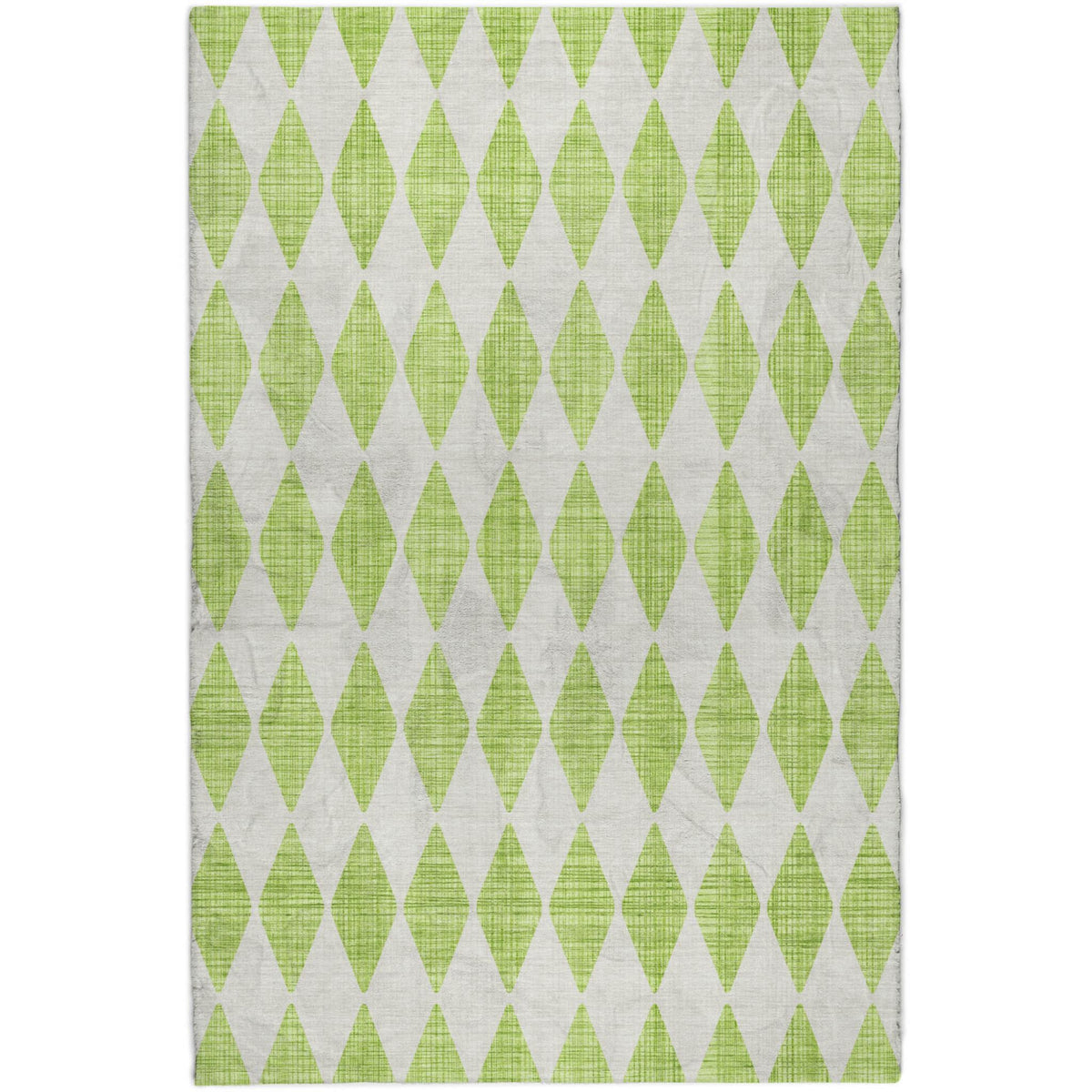 9' X 12' Lime Green And Ivory Geometric Shag Washable Area Rug With UV Protection - HomeRoots - Flyclothing LLC