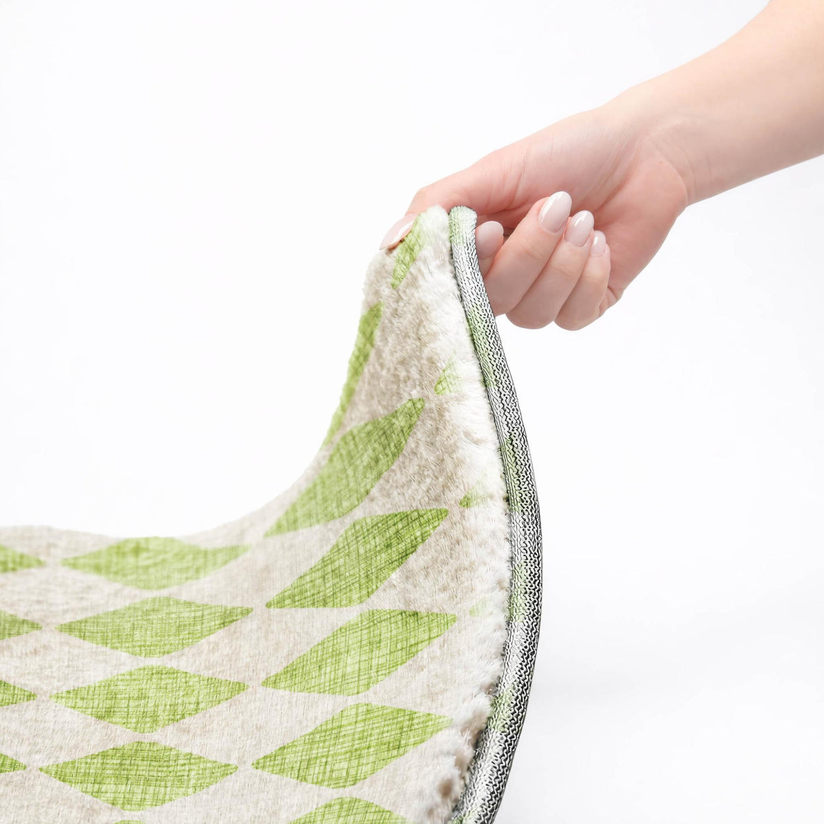 9' X 12' Lime Green And Ivory Geometric Shag Washable Area Rug With UV Protection - HomeRoots - Flyclothing LLC
