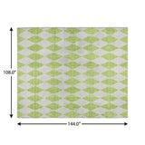 9' X 12' Lime Green And Ivory Geometric Shag Washable Area Rug With UV Protection - HomeRoots - Flyclothing LLC