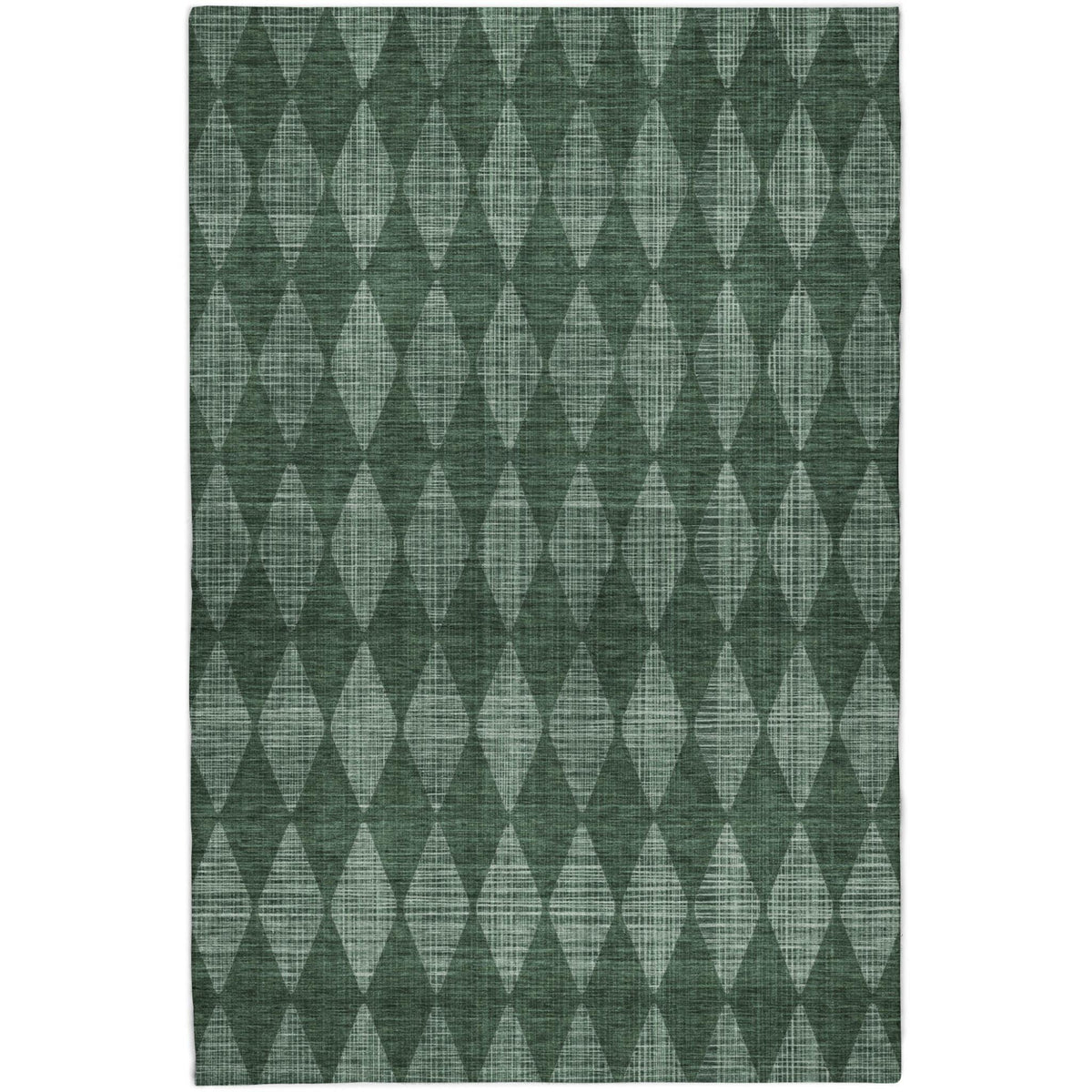 3' X 5' Olive Green And Charcoal Geometric Shag Washable Area Rug With UV Protection - HomeRoots - Flyclothing LLC