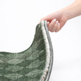 3' X 5' Olive Green And Charcoal Geometric Shag Washable Area Rug With UV Protection - HomeRoots - Flyclothing LLC