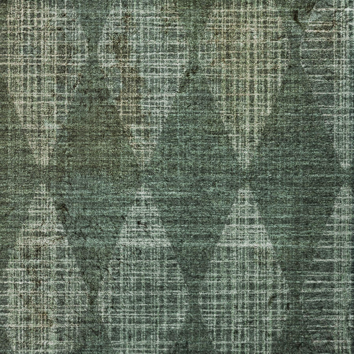 3' X 5' Olive Green And Charcoal Geometric Shag Washable Area Rug With UV Protection - HomeRoots - Flyclothing LLC