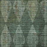 3' X 5' Olive Green And Charcoal Geometric Shag Washable Area Rug With UV Protection - HomeRoots - Flyclothing LLC