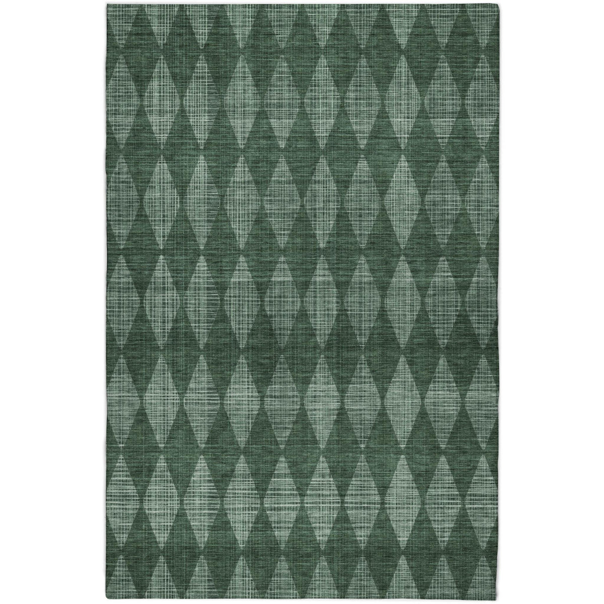 8' X 10' Olive Green And Charcoal Geometric Shag Washable Area Rug With UV Protection - HomeRoots - Flyclothing LLC