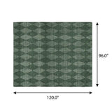 8' X 10' Olive Green And Charcoal Geometric Shag Washable Area Rug With UV Protection - HomeRoots - Flyclothing LLC