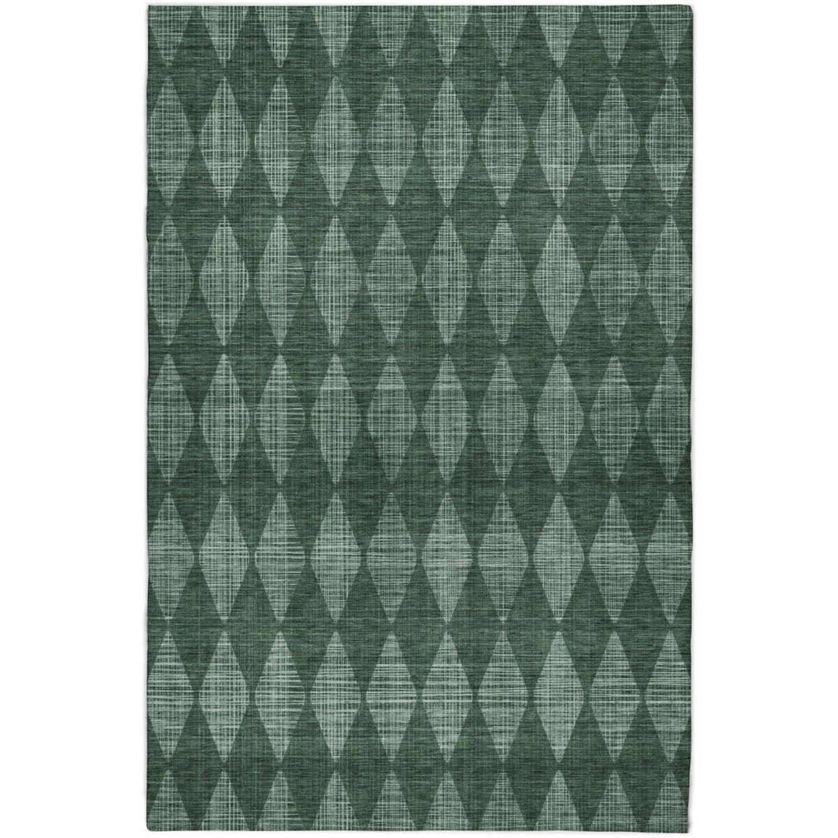 10' X 14' Olive Green And Charcoal Geometric Shag Washable Area Rug With UV Protection - HomeRoots - Flyclothing LLC