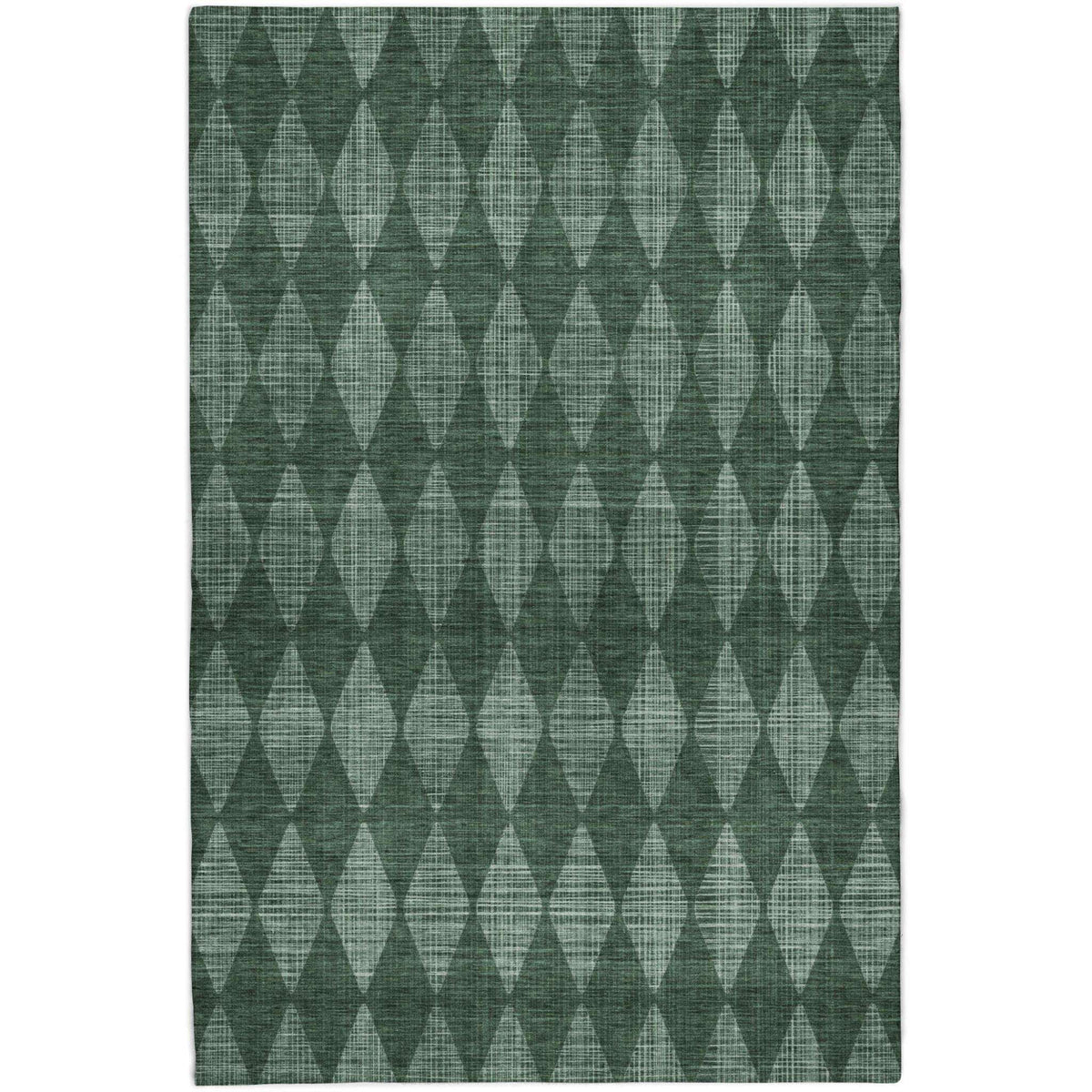 10' X 14' Olive Green And Charcoal Geometric Shag Washable Area Rug With UV Protection - HomeRoots - Flyclothing LLC