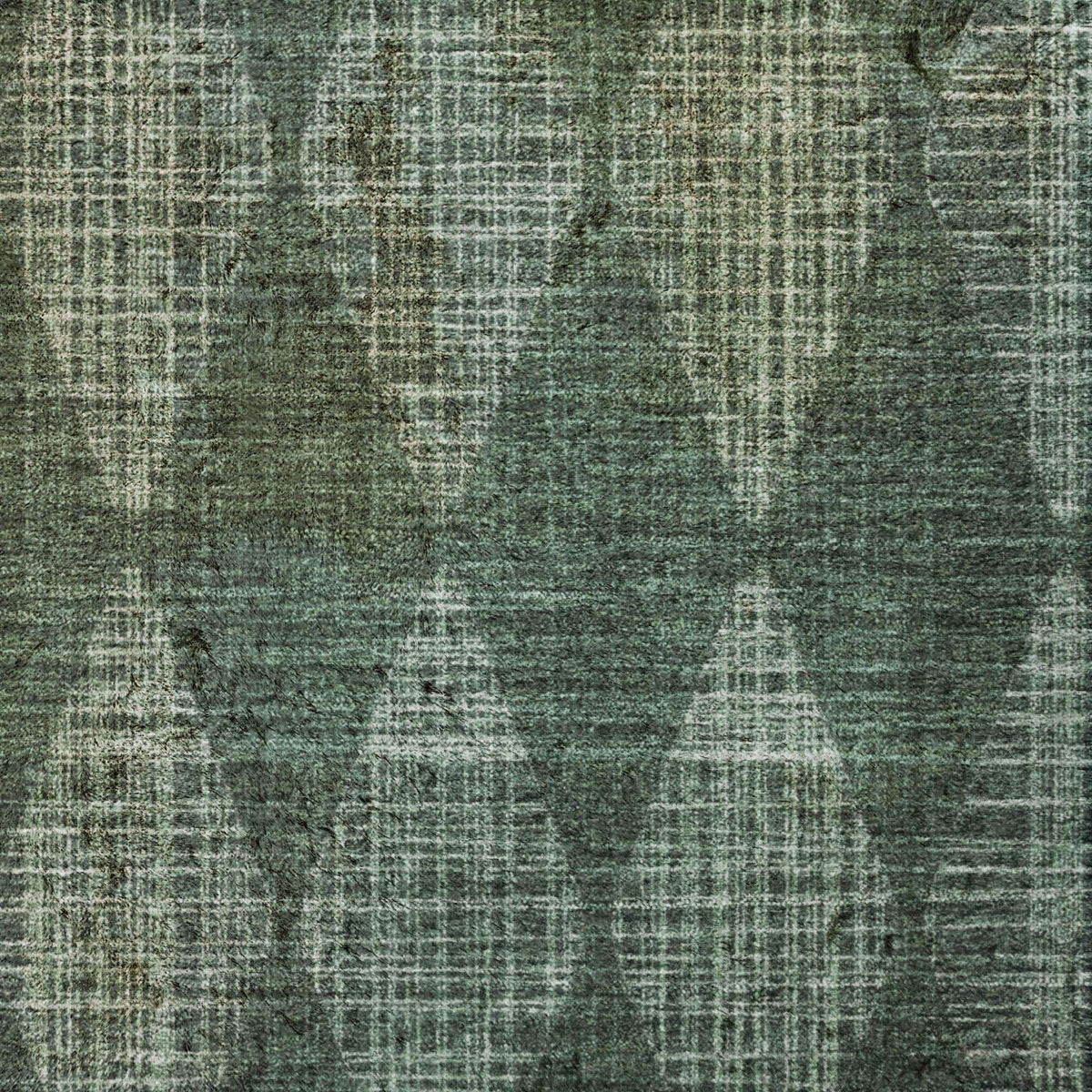 10' X 14' Olive Green And Charcoal Geometric Shag Washable Area Rug With UV Protection - HomeRoots - Flyclothing LLC
