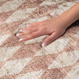 5' X 8' Orange And Copper Geometric Shag Washable Area Rug With UV Protection - HomeRoots - Flyclothing LLC