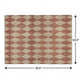 5' X 8' Orange And Copper Geometric Shag Washable Area Rug With UV Protection - HomeRoots - Flyclothing LLC