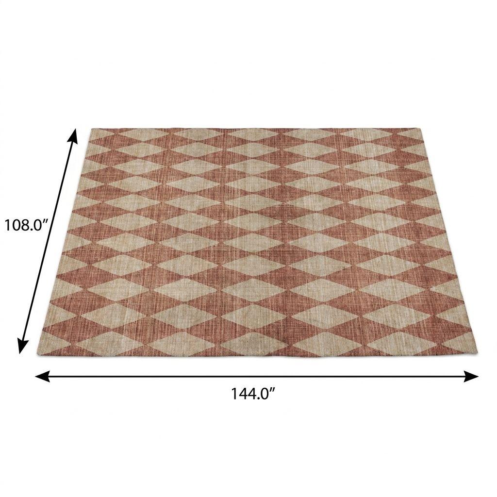 9' X 12' Orange And Copper Geometric Shag Washable Area Rug With UV Protection - HomeRoots - Flyclothing LLC