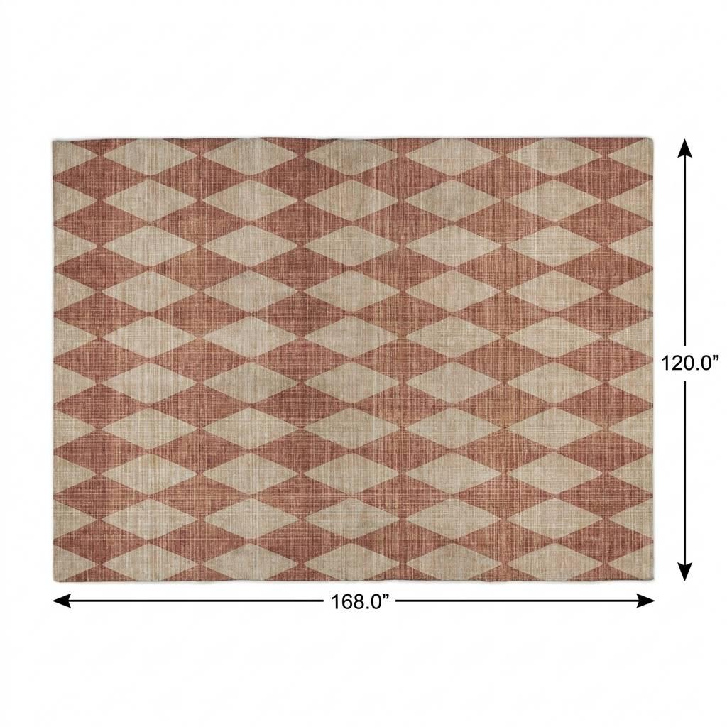 10' X 14' Orange And Copper Geometric Shag Washable Area Rug With UV Protection - HomeRoots - Flyclothing LLC