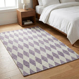 3' X 5' Purple And Lilac Geometric Shag Washable Area Rug With UV Protection - HomeRoots - Flyclothing LLC
