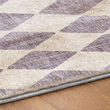 3' X 5' Purple And Lilac Geometric Shag Washable Area Rug With UV Protection - HomeRoots - Flyclothing LLC