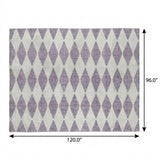 8' X 10' Purple And Lilac Geometric Shag Washable Area Rug With UV Protection - HomeRoots - Flyclothing LLC
