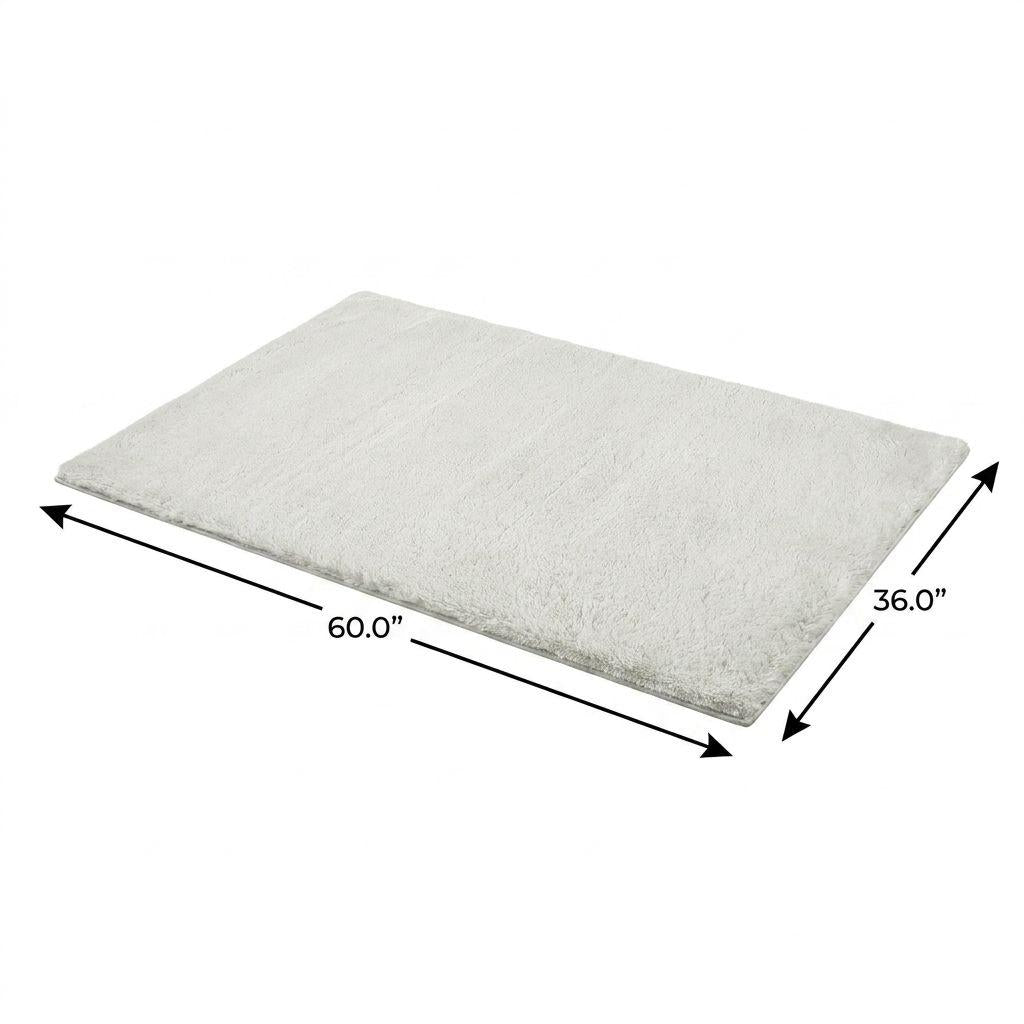 3' X 5' Pewter And Silver Geometric Shag Washable Area Rug With UV Protection - HomeRoots - Flyclothing LLC