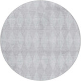 8' Pewter And Silver Geometric Shag Washable Round Rug With UV Protection - HomeRoots - Flyclothing LLC