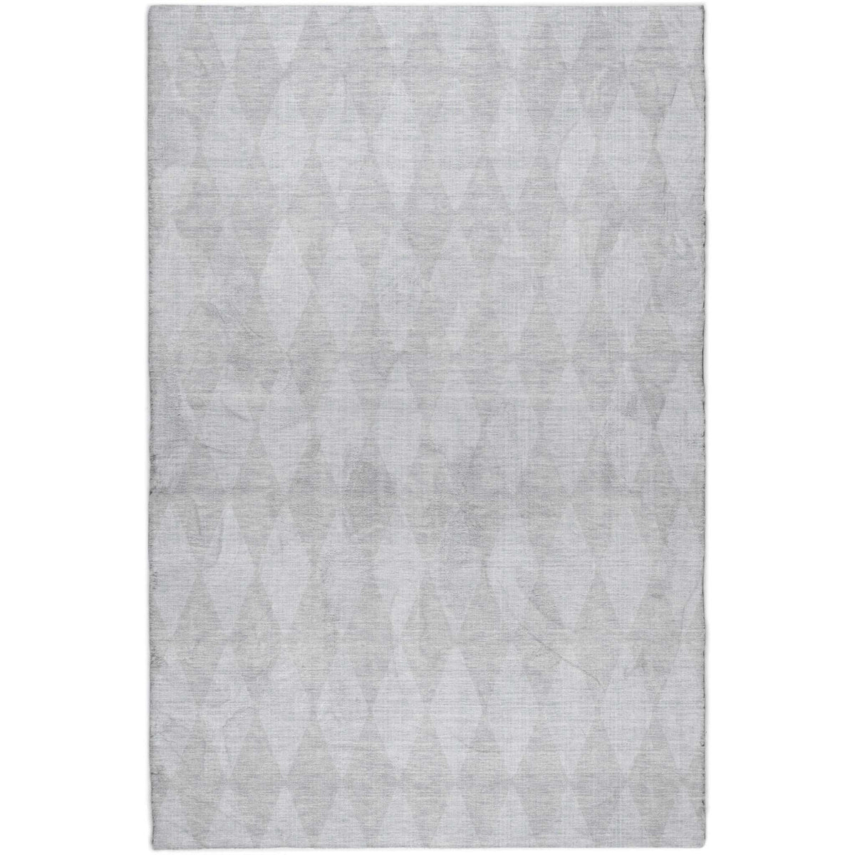 9' X 12' Pewter And Silver Geometric Shag Washable Area Rug With UV Protection - HomeRoots - Flyclothing LLC