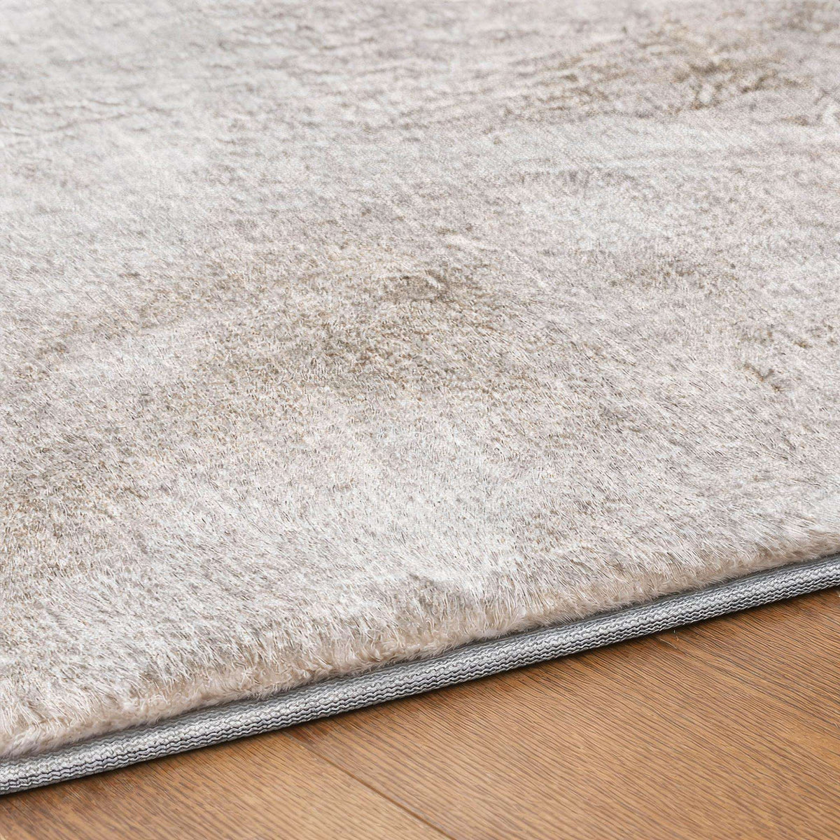 9' X 12' Pewter And Silver Geometric Shag Washable Area Rug With UV Protection - HomeRoots - Flyclothing LLC