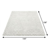 9' X 12' Pewter And Silver Geometric Shag Washable Area Rug With UV Protection - HomeRoots - Flyclothing LLC