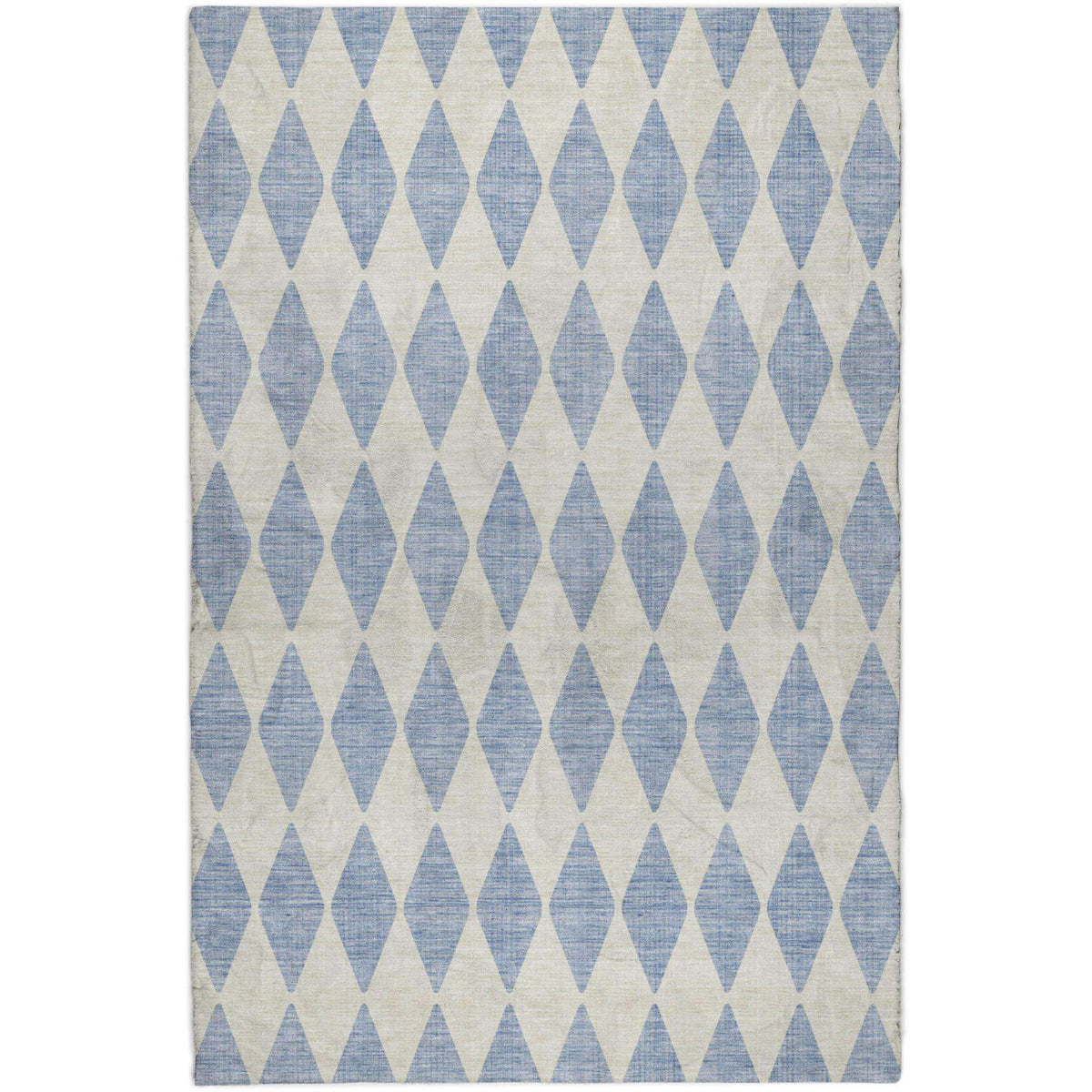 9' X 12' Sky Blue And Ivory Geometric Shag Washable Area Rug With UV Protection - HomeRoots - Flyclothing LLC