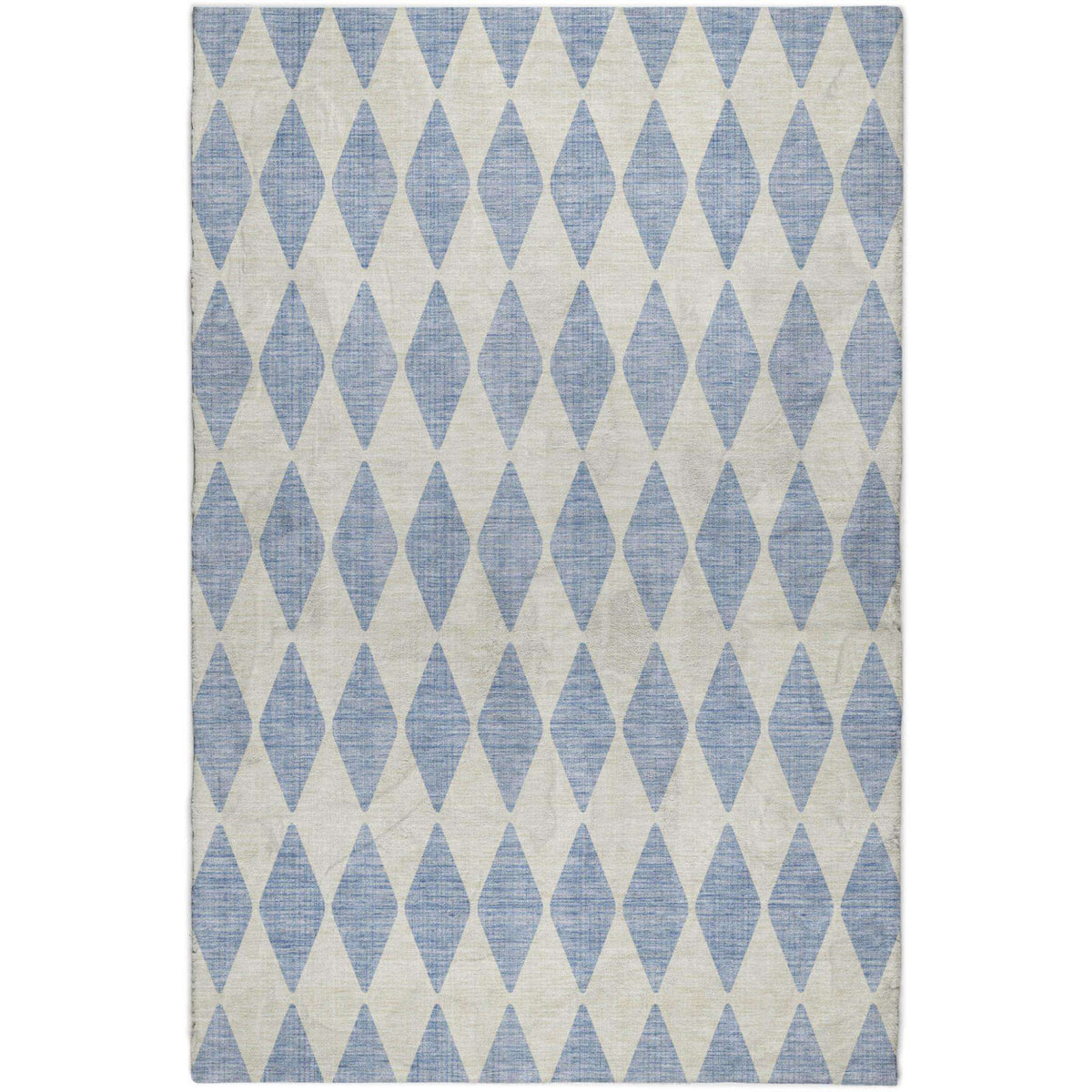 10' X 14' Sky Blue And Ivory Geometric Shag Washable Area Rug With UV Protection - HomeRoots - Flyclothing LLC