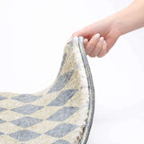10' X 14' Sky Blue And Ivory Geometric Shag Washable Area Rug With UV Protection - HomeRoots - Flyclothing LLC
