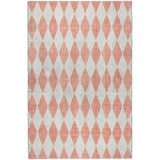 5' X 8' Salmon And Ivory Geometric Shag Washable Area Rug With UV Protection - HomeRoots - Flyclothing LLC