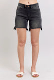 Judy Blue Full Size Long Cut Off 2 Button Dad Denim Shorts Plus Size - Trendsi