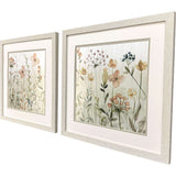Set Of Two Fall Sketchbook Distressed White Framed Wall Art