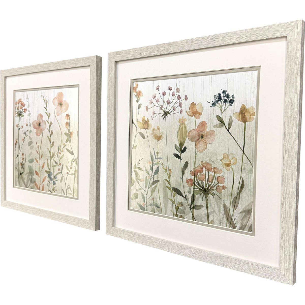 Set Of Two Fall Sketchbook Distressed White Framed Wall Art