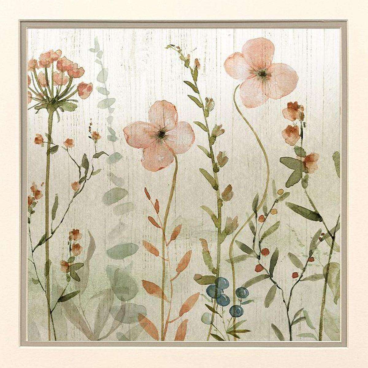 Set Of Two Fall Sketchbook Distressed White Framed Wall Art