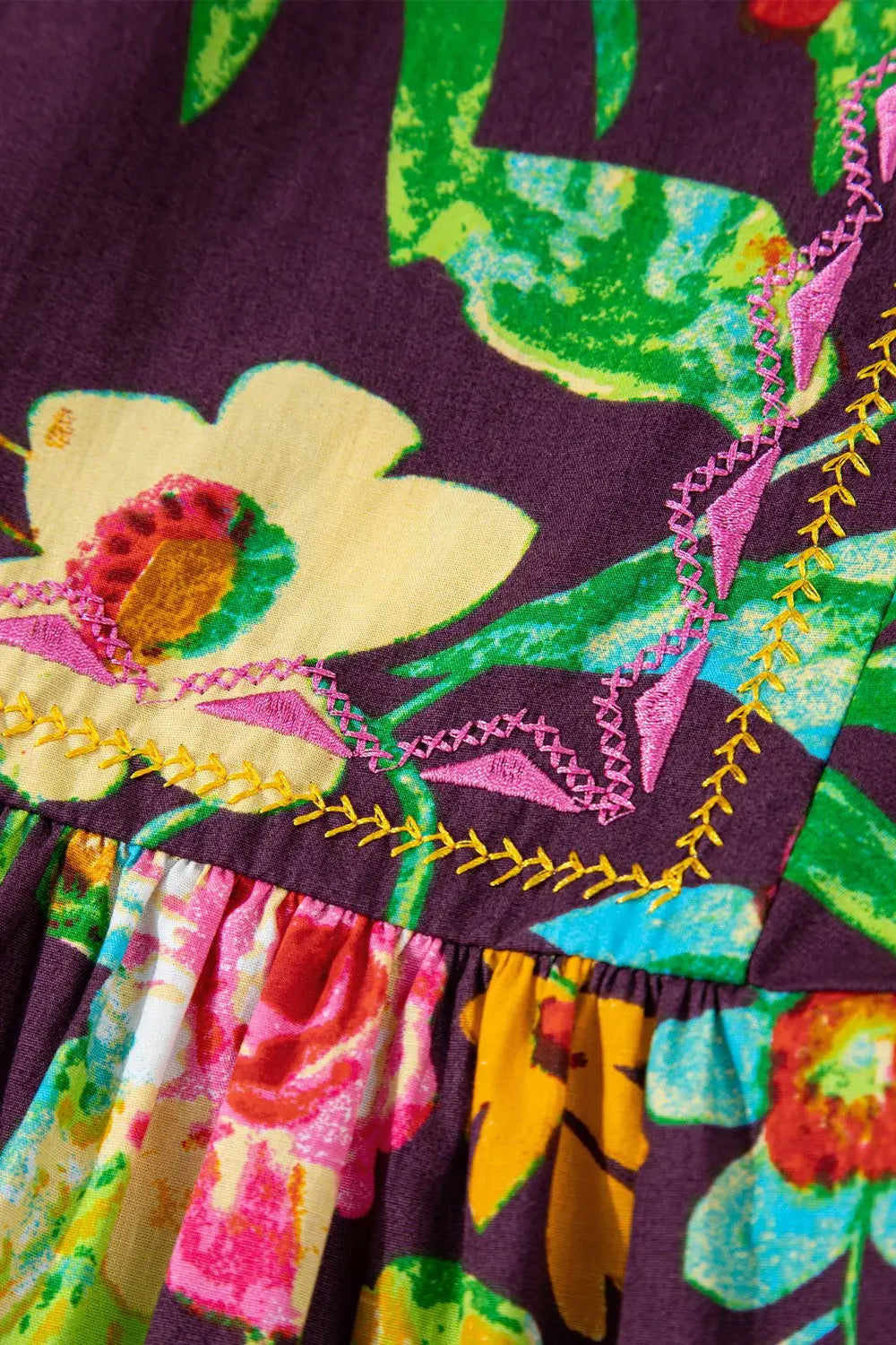 Flower Embroidered Trim Half Sleeve Blouse - Trendsi - Flyclothing LLC