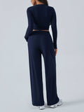 Devine Round Neck Long Sleeve Top and Pants Set - Trendsi - Flyclothing LLC