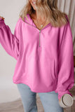 Pocketed Half Zip Dropped Shoulder Hoodie - Trendsi - Flyclothing LLC