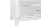 27" White And Silver Wood Two Drawer Nightstand