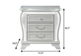 31" Silver Wood Two Drawer Nightstand - HomeRoots - Flyclothing LLC