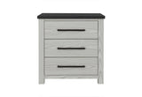24" Beige Wood Two Drawer Nightstand