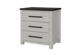 24" Beige Wood Two Drawer Nightstand
