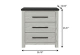 24" Beige Wood Two Drawer Nightstand