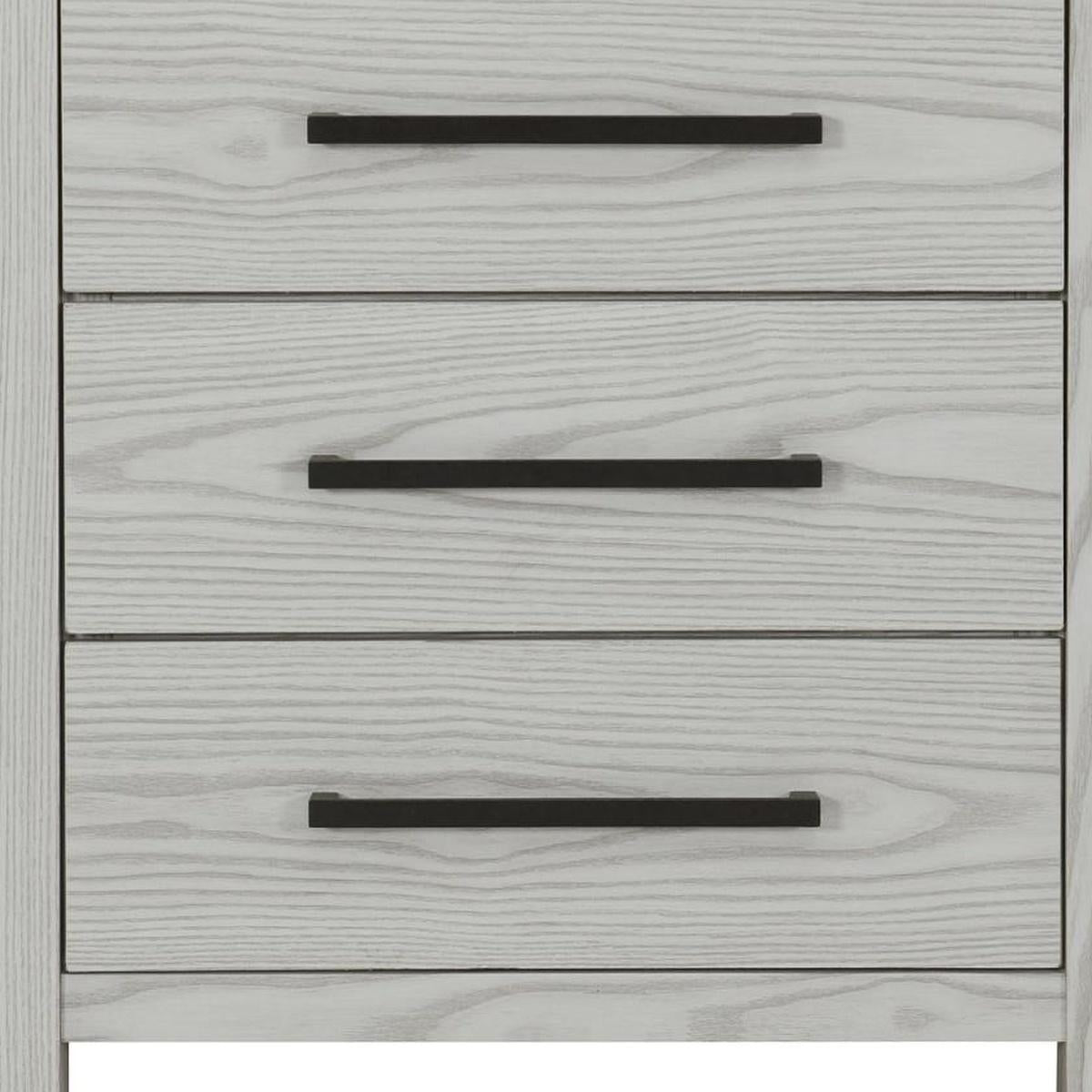 24" Beige Wood Two Drawer Nightstand
