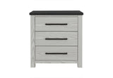 24" Beige Wood Two Drawer Nightstand