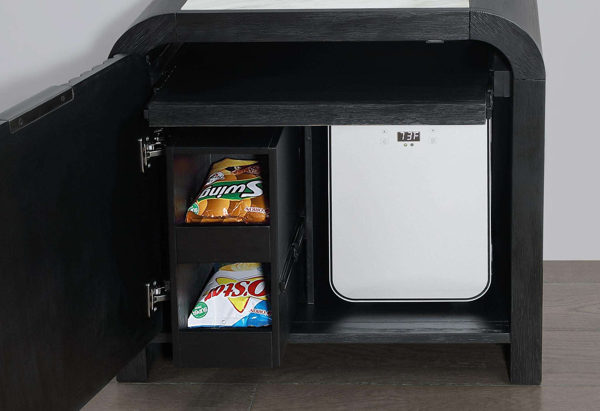 27" White And Black Wood Lighted Two Drawer Nightstand with USB Port and Integrated Tech - HomeRoots - Flyclothing LLC