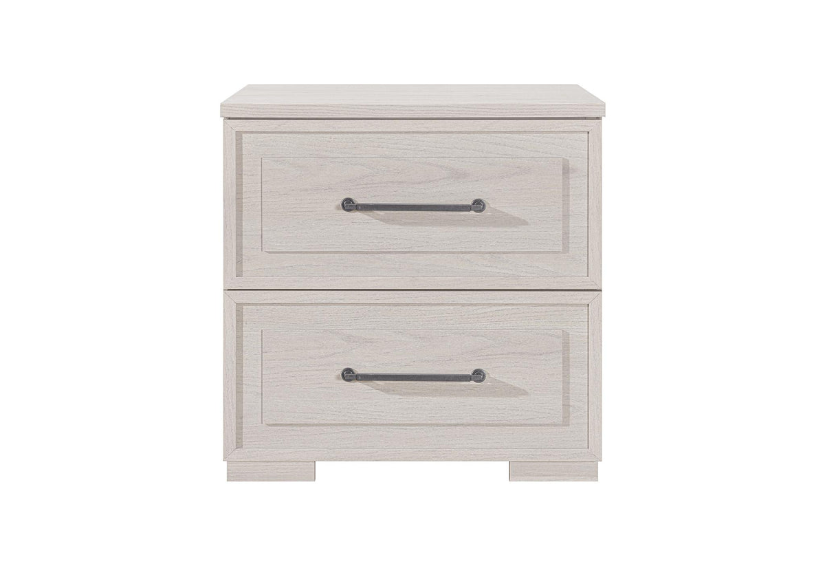 26" Beige Wood Two Drawer Nightstand - HomeRoots - Flyclothing LLC