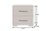 26" Beige Wood Two Drawer Nightstand - HomeRoots - Flyclothing LLC
