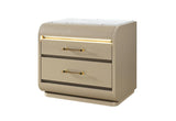 24" Gold Wood Lighted Two Drawer Nightstand - HomeRoots - Flyclothing LLC