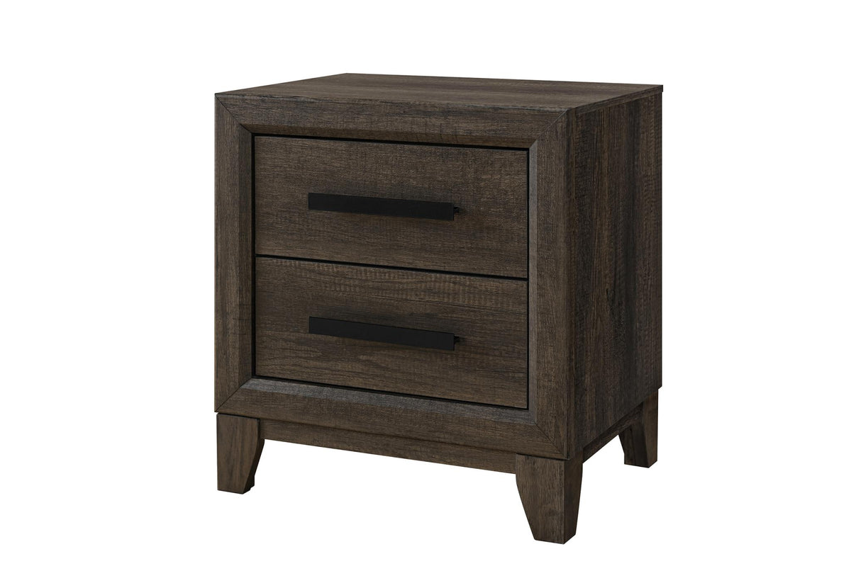 22" Dark Brown And Brown Wood Two Drawer Nightstand - HomeRoots - Flyclothing LLC