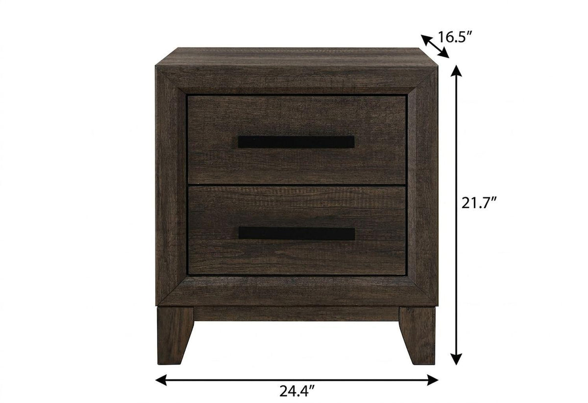 22" Dark Brown And Brown Wood Two Drawer Nightstand - HomeRoots - Flyclothing LLC